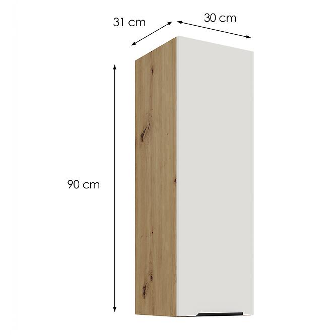Konyhaszekrény Aria-WH/AR anti fingerprint 30G-90 1F,3