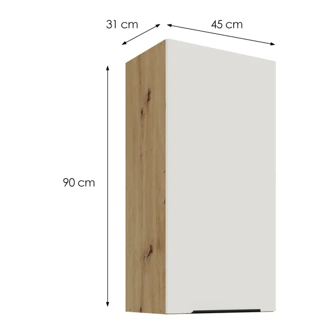 Konyhaszekrény Aria-WH/AR anti fingerprint 45G-90 1F