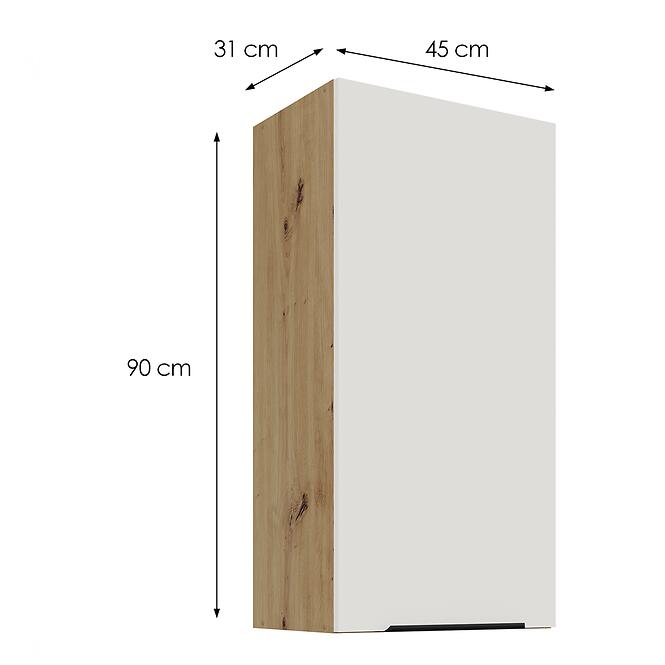 Konyhaszekrény Aria-WH/AR anti fingerprint 45G-90 1F