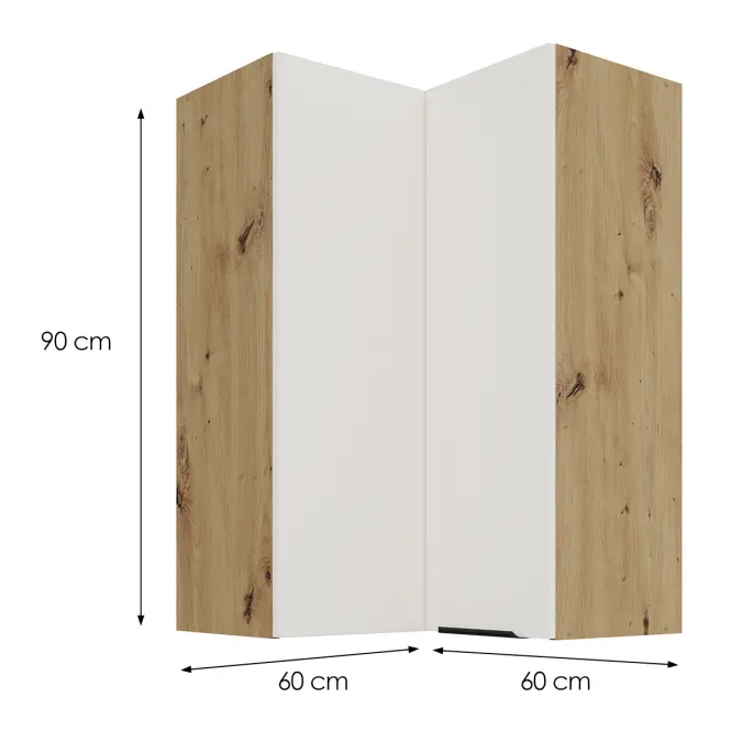 Konyhaszekrény Aria-WH/AR anti fingerprint 60X60 GN-90 2F (90°)