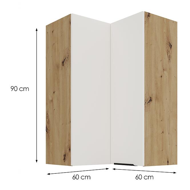 Konyhaszekrény Aria-WH/AR anti fingerprint 60X60 GN-90 2F (90°),3