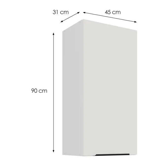 Konyhaszekrény Aria-WH/WH anti fingerprint 45G-90 1F