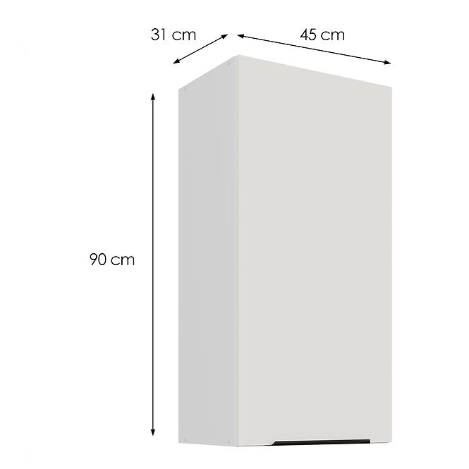 Konyhaszekrény Aria-WH/WH anti fingerprint 45G-90 1F,3