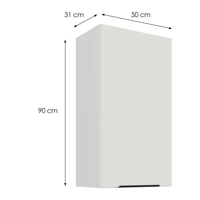 Konyhaszekrény Aria-WH/WH anti fingerprint 50G-90 1F,3