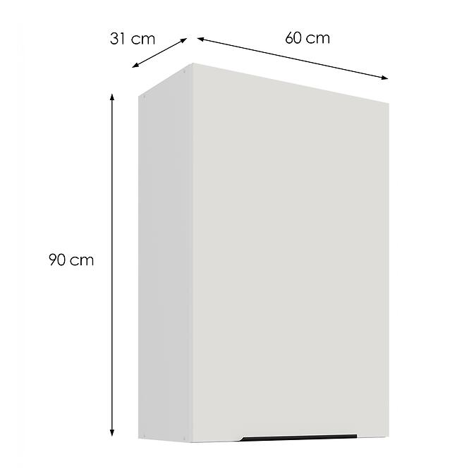 Konyhaszekrény Aria-WH/WH anti fingerprint 60G-90 1F,3