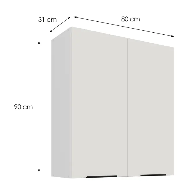 Konyhaszekrény Aria-WH/WH anti fingerprint 80G-90 2F