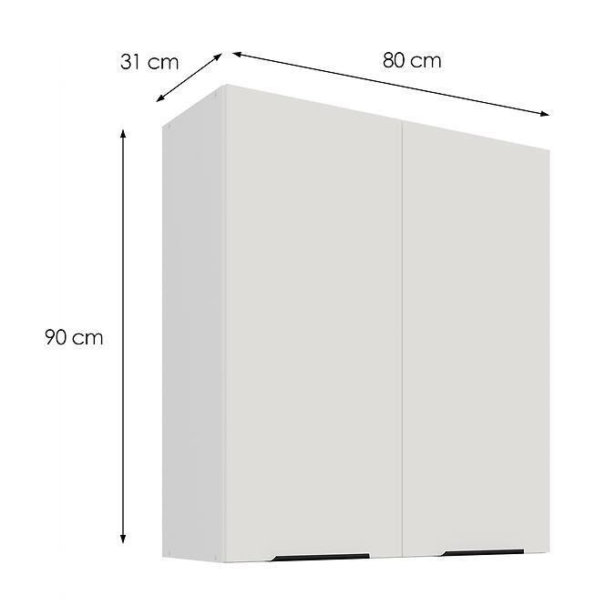 Konyhaszekrény Aria-WH/WH anti fingerprint 80G-90 2F
