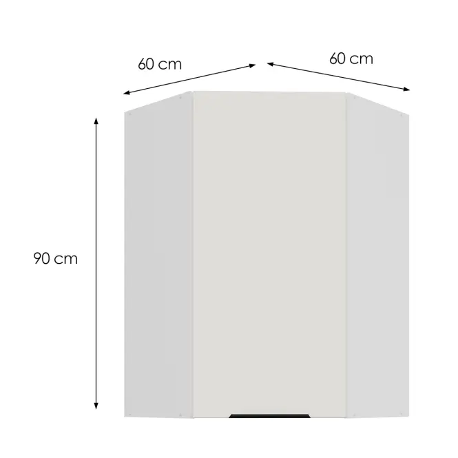 Konyhaszekrény Aria-WH/WH anti fingerprint 60X60 GN-90 1F (45°),3