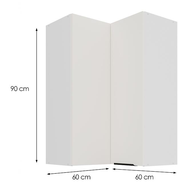 Konyhaszekrény Aria-WH/WH anti fingerprint 60X60 GN-90 2F (90°)