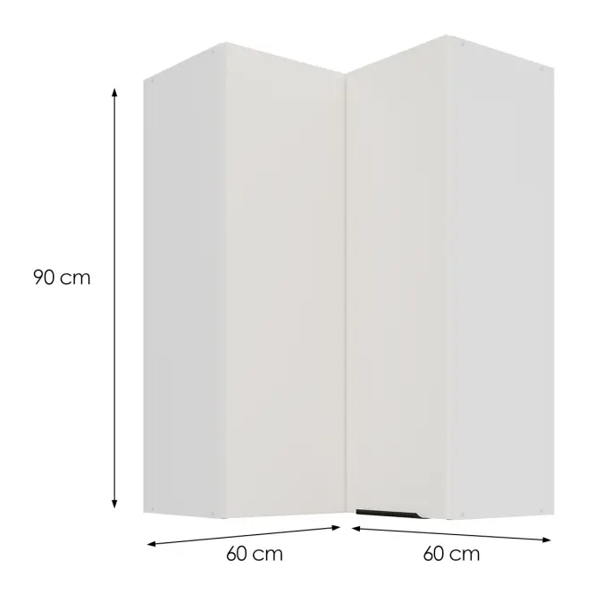 Konyhaszekrény Aria-WH/WH anti fingerprint 60X60 GN-90 2F (90°),3