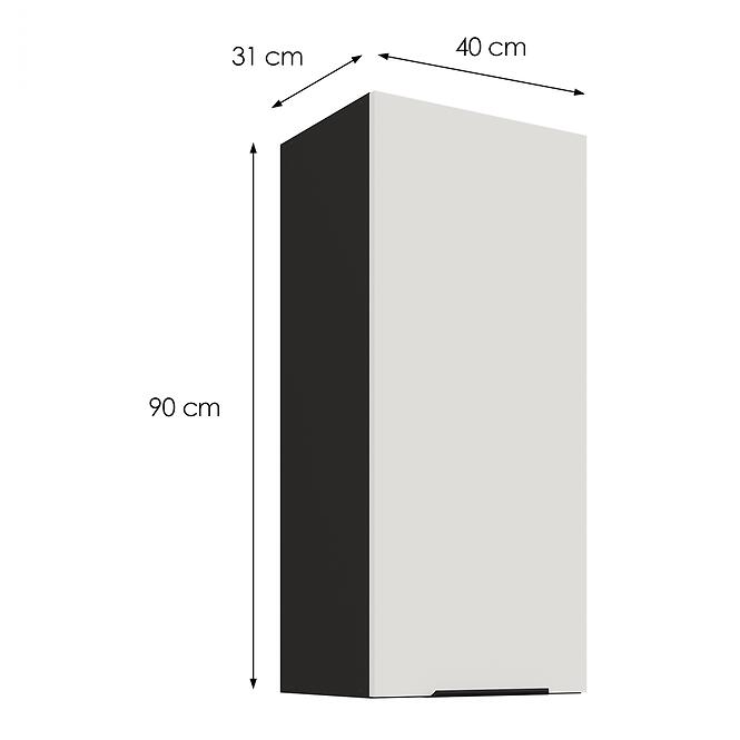 Konyhaszekrény Aria-WH/BL anti fingerprint 40G-90 1F,3