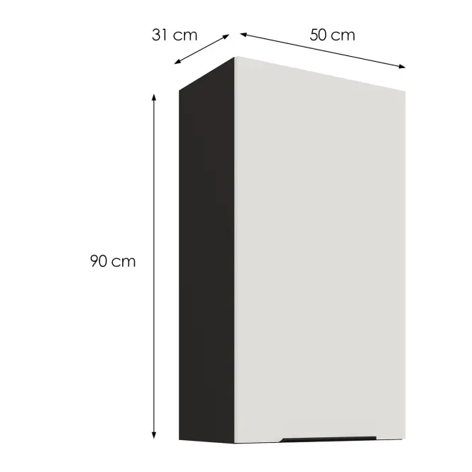Konyhaszekrény Aria-WH/BL anti fingerprint 50G-90 1F