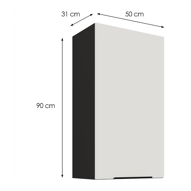 Konyhaszekrény Aria-WH/BL anti fingerprint 50G-90 1F