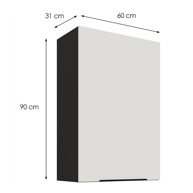 Konyhaszekrény Aria-WH/BL anti fingerprint 60G-90 1F