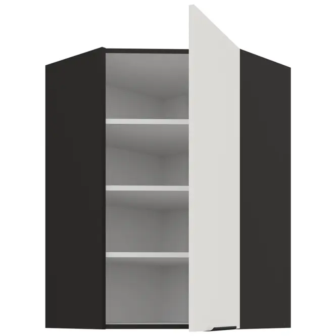 Konyhaszekrény Aria-WH/BL anti fingerprint 60X60 GN-90 1F (45°),2