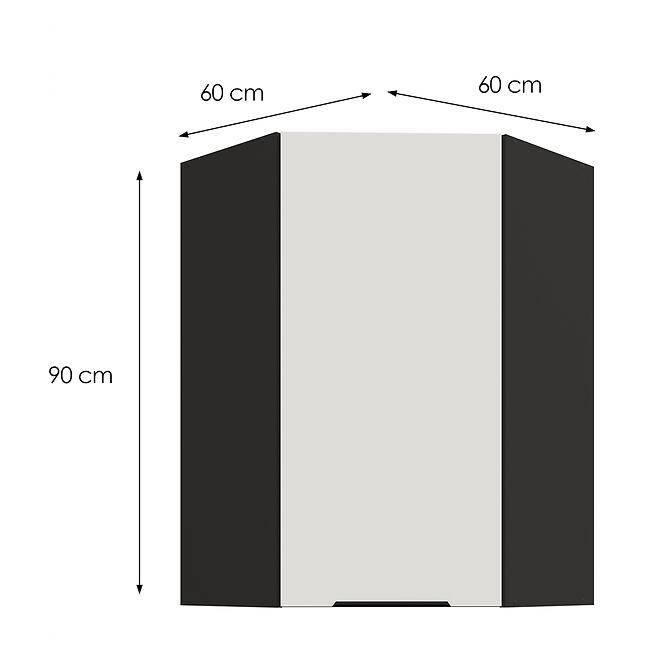 Konyhaszekrény Aria-WH/BL anti fingerprint 60X60 GN-90 1F (45°)
