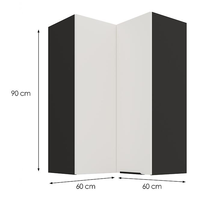 Konyhaszekrény Aria-WH/BL anti fingerprint 60X60 GN-90 2F (90°),3