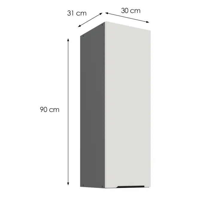 Konyhaszekrény Aria-WH/ANT anti fingerprint 30G-90 1F