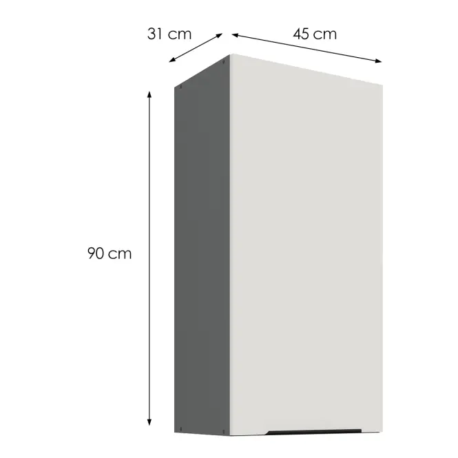 Konyhaszekrény Aria-WH/ANT anti fingerprint 45G-90 1F