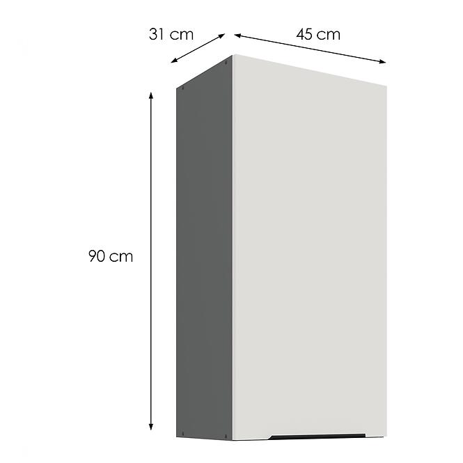Konyhaszekrény Aria-WH/ANT anti fingerprint 45G-90 1F,3