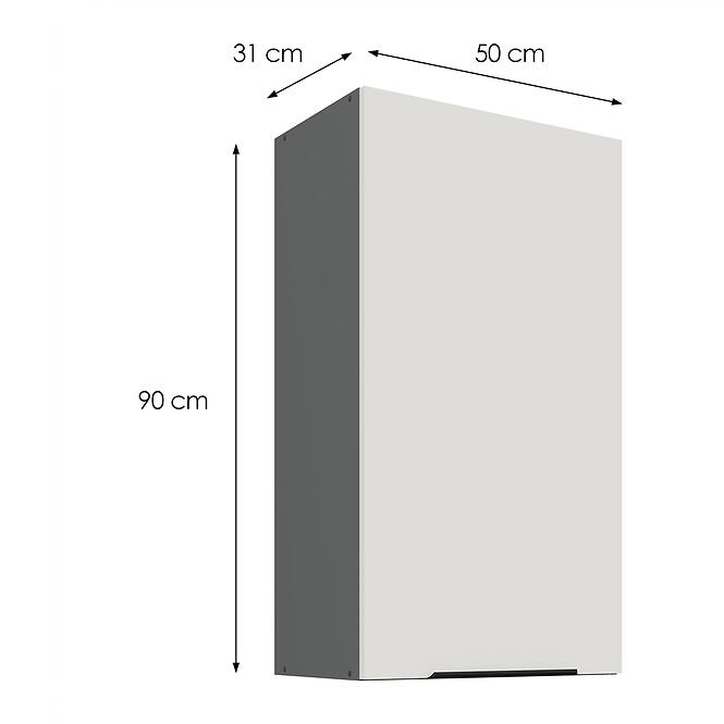 Konyhaszekrény Aria-WH/ANT anti fingerprint 50G-90 1F,3