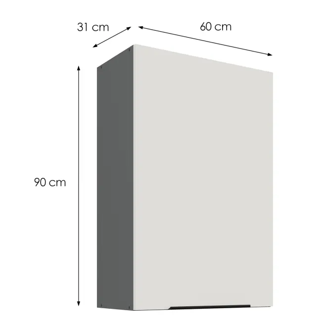 Konyhaszekrény Aria-WH/ANT anti fingerprint 60G-90 1F