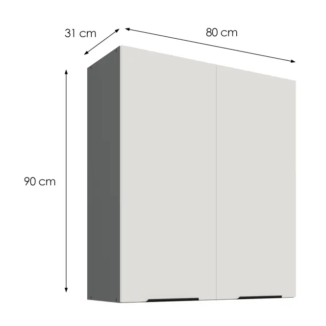 Konyhaszekrény Aria-WH/ANT anti fingerprint 80G-90 2F
