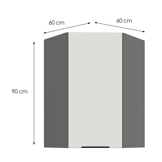 Konyhaszekrény Aria-WH/ANT anti fingerprint 60X60 GN-90 1F (45°),3