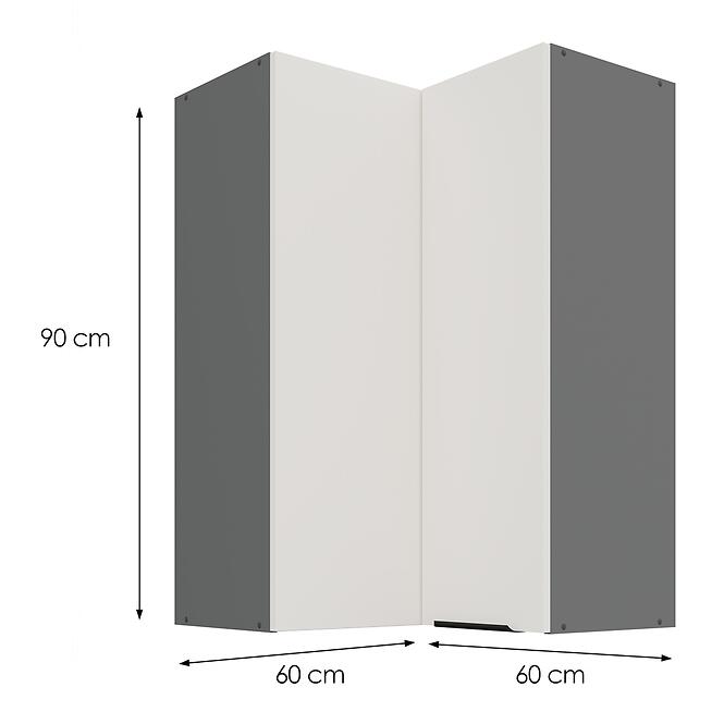 Konyhaszekrény Aria-WH/ANT anti fingerprint 60X60 GN-90 2F (90°)