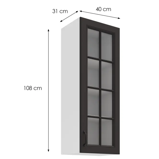 Konyhaszekrény Stilo matt grafit/fehér 40GS-108 1F