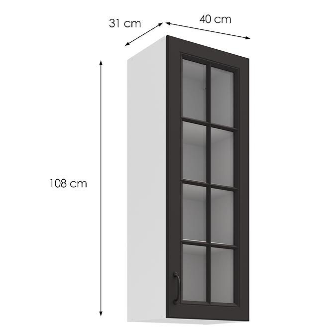 Konyhaszekrény Stilo matt grafit/fehér 40GS-108 1F,3