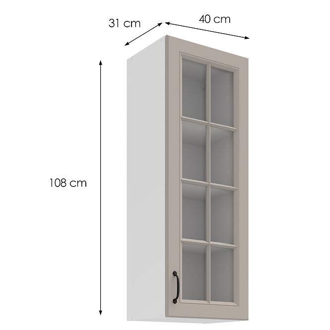 Konyhaszekrény Stilo claygrey/fehér 40GS-108 1F