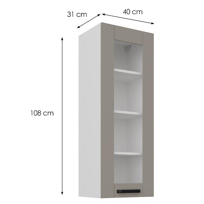 Konyhaszekrény Luna claygrey/fehér 40GS-108 1F