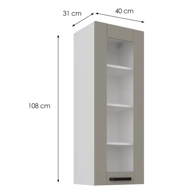 Konyhaszekrény Luna claygrey/fehér 40GS-108 1F,2
