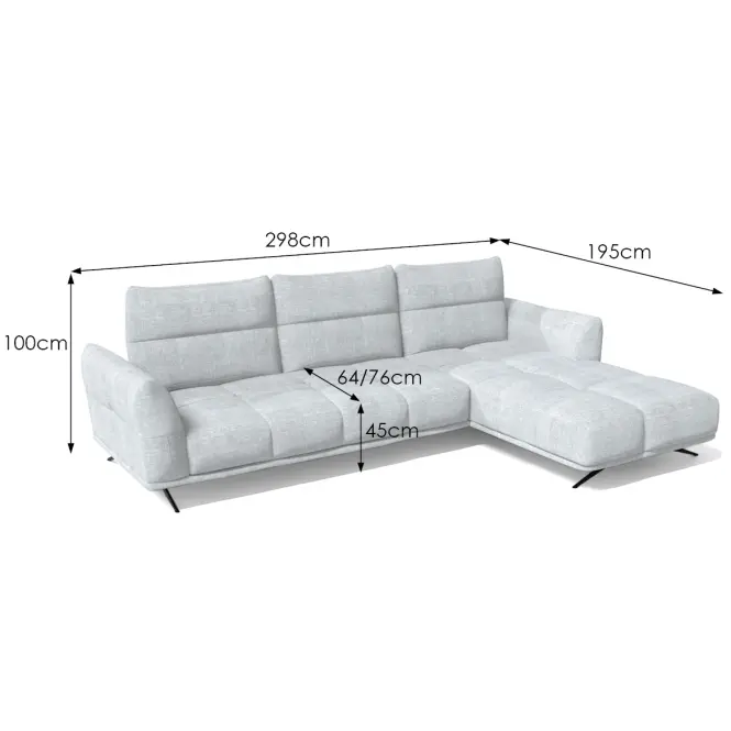 Sarokgarnitúra szett Giovanni 2R-LC Perfect Harmony 80 szürke