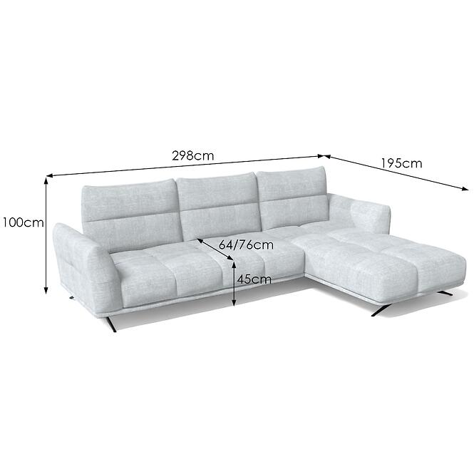 Sarokgarnitúra szett Giovanni 2R-LC Perfect Harmony 80 szürke