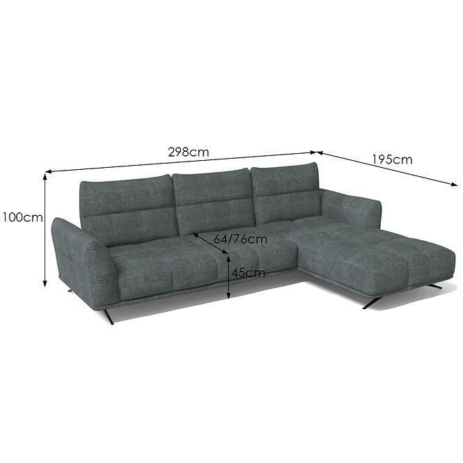 Sarokgarnitúra szett Giovanni 2R-LC Perfect Harmony 90 sötét szürke,4