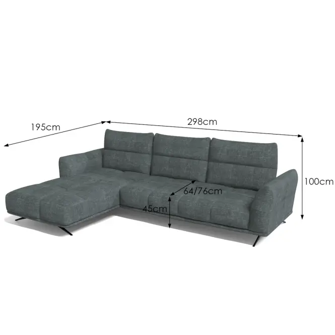 Sarokgarnitúra szett Giovanni LC-2R Perfect Harmony 90 sötét szürke,4