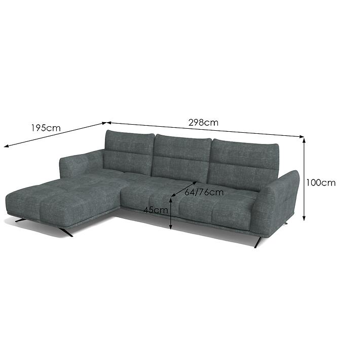 Sarokgarnitúra szett Giovanni LC-2R Perfect Harmony 90 sötét szürke,4