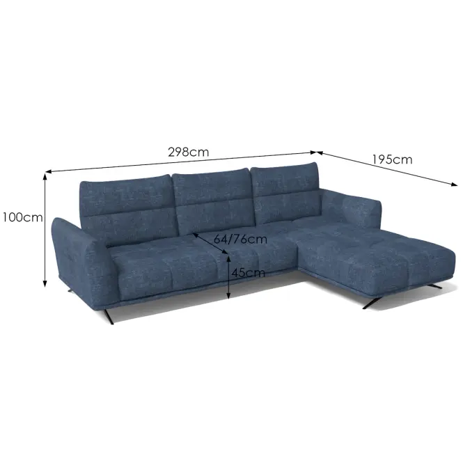 Sarokgarnitúra szett Giovanni 2R-LC Perfect Harmony 77 sötétkék