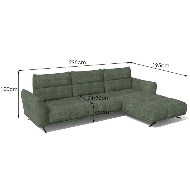 Sarokgarnitúra szett Giovanni 2R-LC Perfect Harmony 39 zöld,4