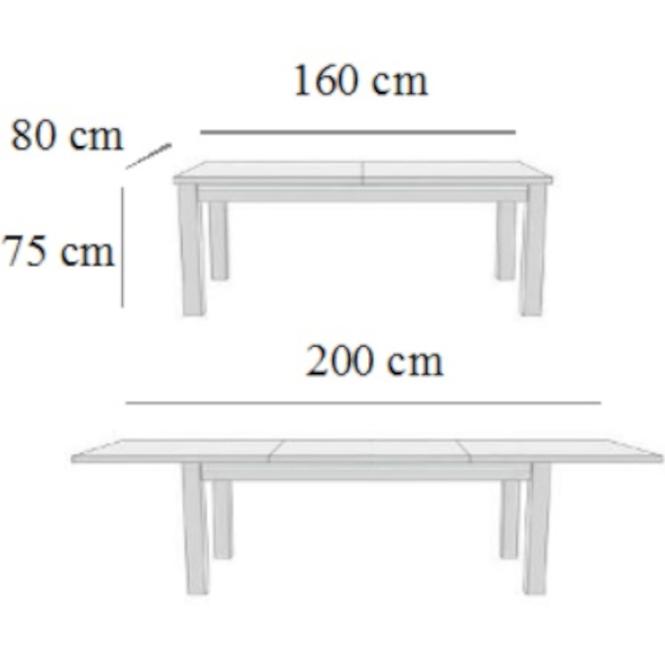 Étkezőasztal ST11 160X80+40 dió világos