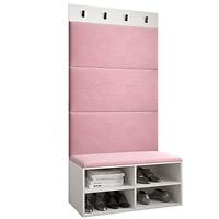 Előszobafal Miro fehér/fekete panel rózsaszín