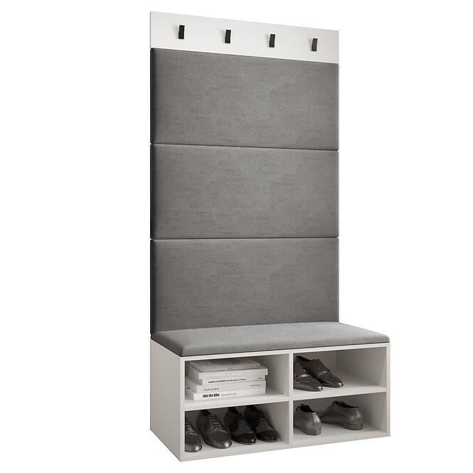 Előszobafal Miro fehér panel szürke