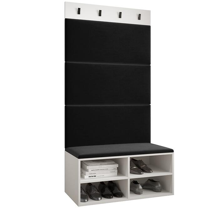 Előszobafal Miro fehér panel fekete
