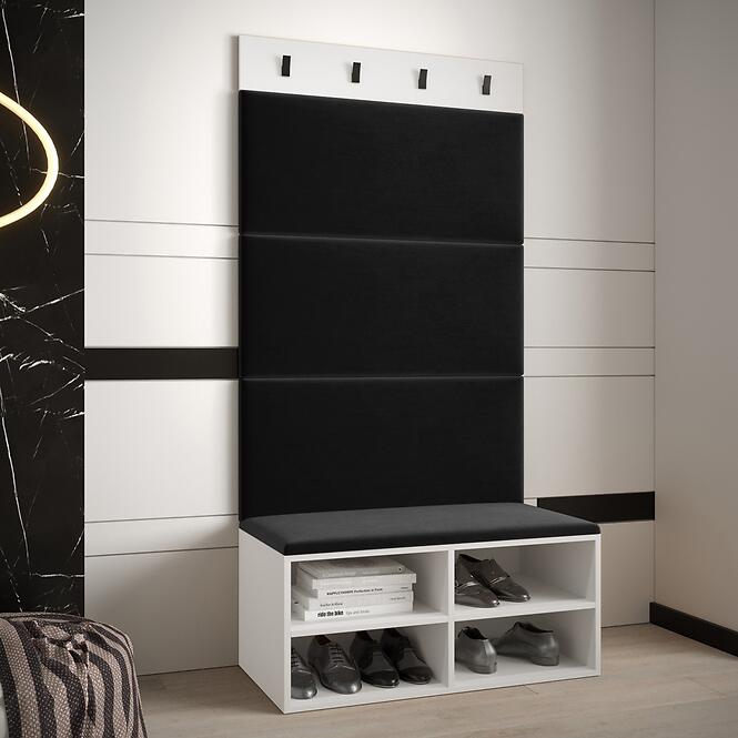 Előszobafal Miro fehér panel fekete