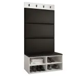 Előszobafal Miro fehér panel fekete eco