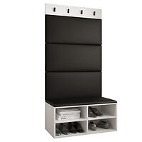 Előszobafal Miro fehér panel fekete eco