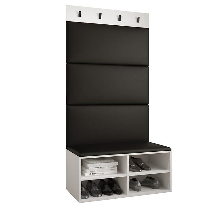 Előszobafal Miro fehér panel fekete eco