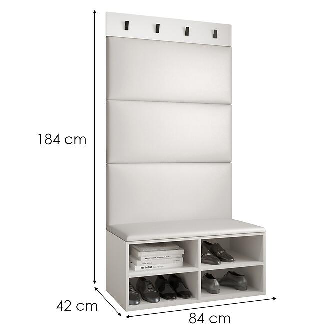 Előszobafal Miro fehér panel fehér eco